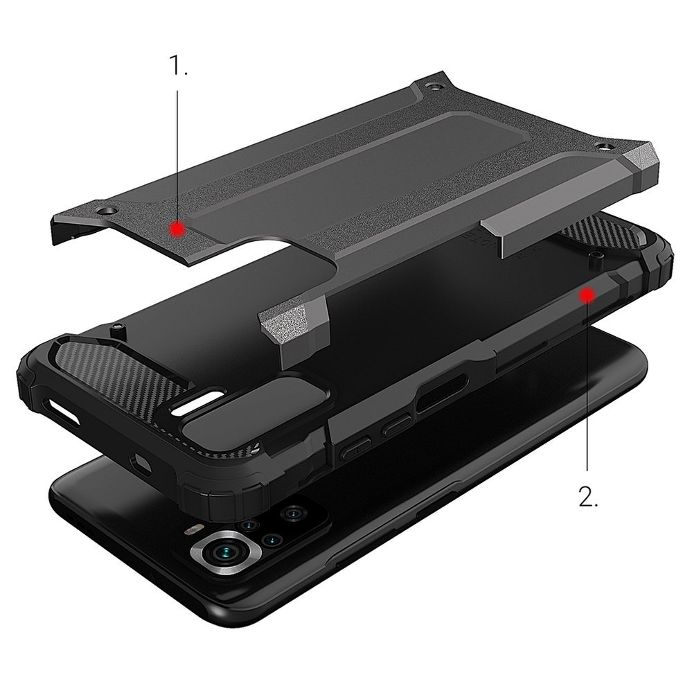 Pokrowiec Hybrid Armor pancerny czarny Xiaomi Redmi Note 10 / 7