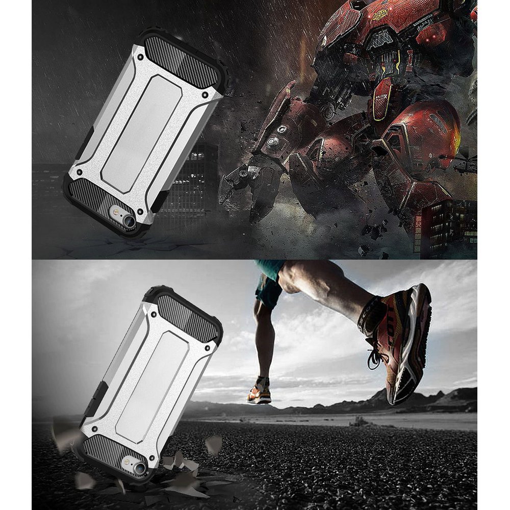 Pokrowiec Hybrid Armor pancerny srebrny Apple iPhone SE 2022 / 2 Pokrowiec Hybrid Armor pancerny srebrny Apple iPhone SE 2022 / 2