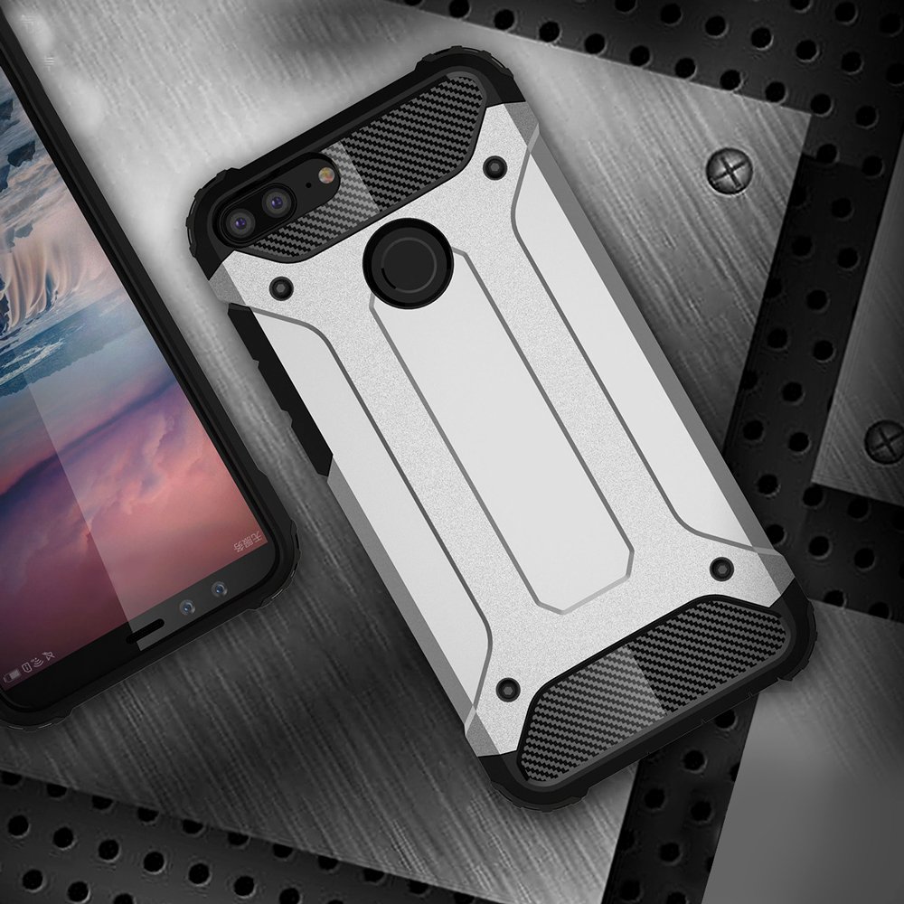 Pokrowiec Hybrid Armor pancerny srebrny Honor 9 Lite / 7