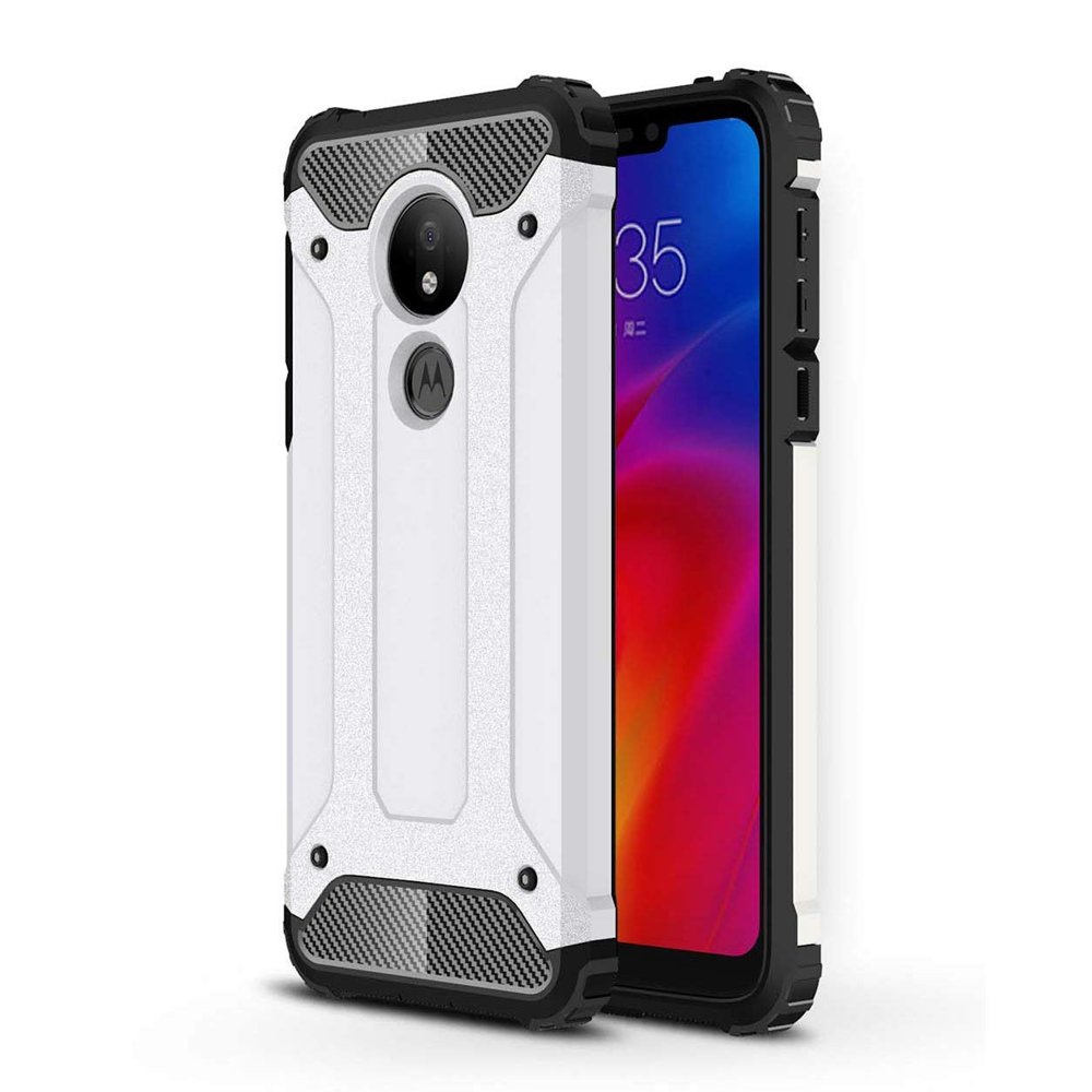 Pokrowiec Hybrid Armor pancerny srebrny Motorola Moto G7 Power