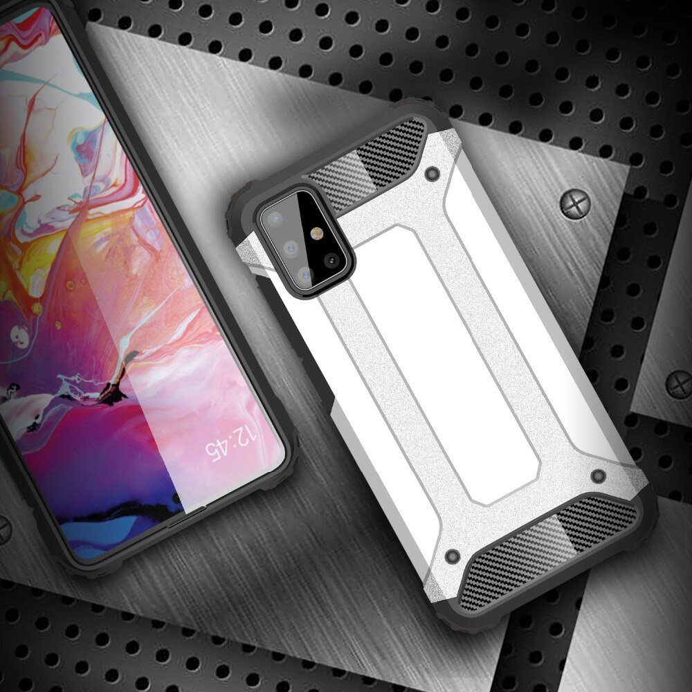 Pokrowiec Hybrid Armor pancerny srebrny Samsung Galaxy A71 4G / 5 Pokrowiec Hybrid Armor pancerny srebrny Samsung Galaxy A71 4G / 5