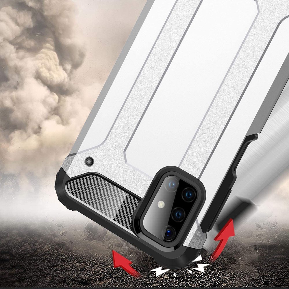 Pokrowiec Hybrid Armor pancerny srebrny Samsung Galaxy M51 / 5