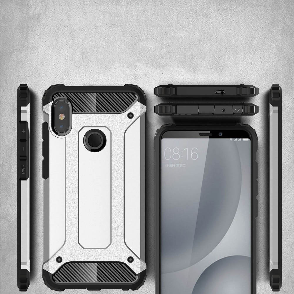 Pokrowiec Hybrid Armor pancerny srebrny Xiaomi Redmi 6 Pro / 5