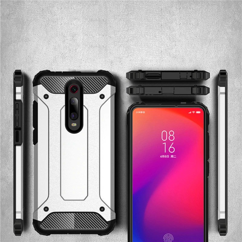 Pokrowiec Hybrid Armor pancerny srebrny Xiaomi Redmi 8A / 6 Pokrowiec Hybrid Armor pancerny srebrny Xiaomi Redmi 8A / 6