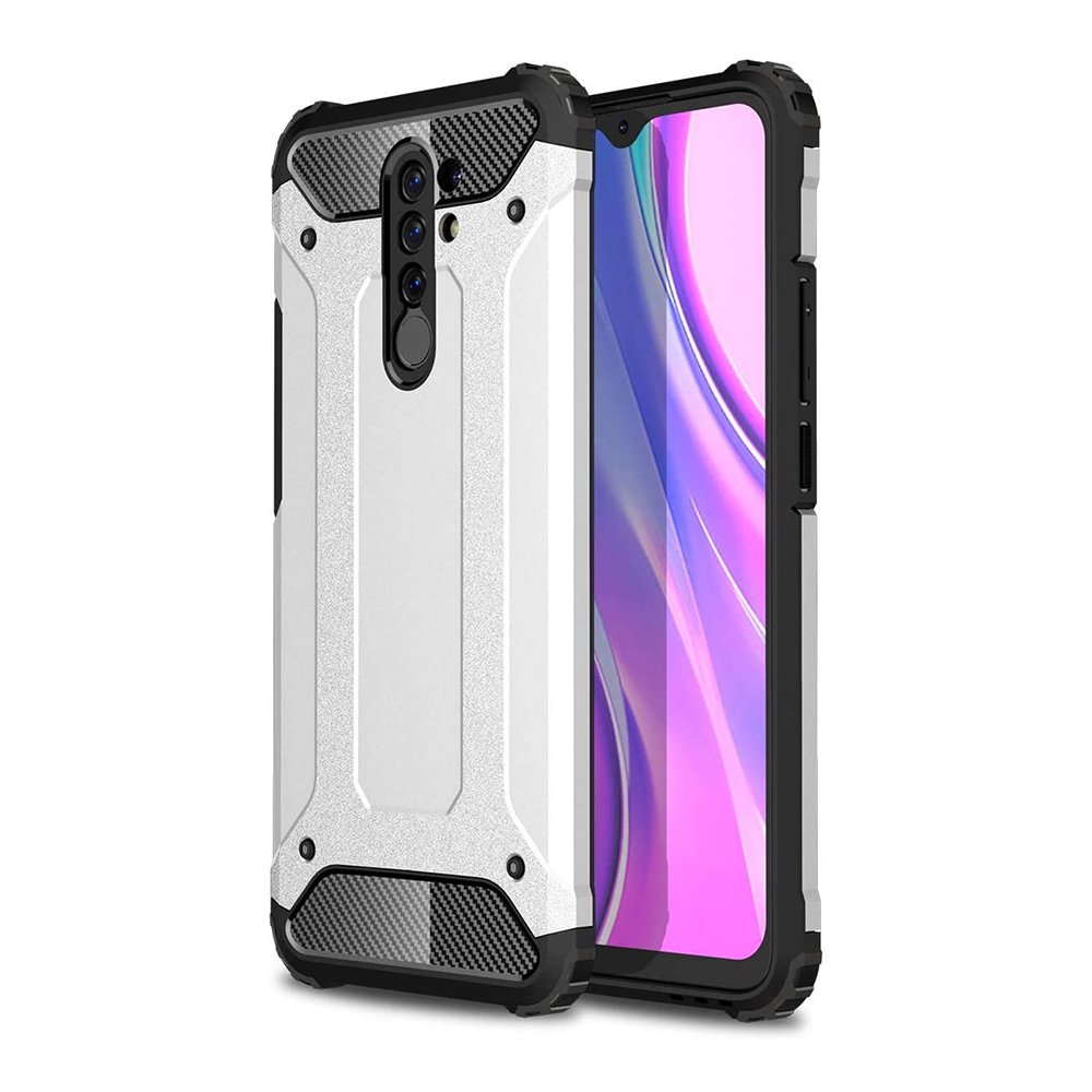 Pokrowiec Hybrid Armor pancerny srebrny Xiaomi Redmi 9