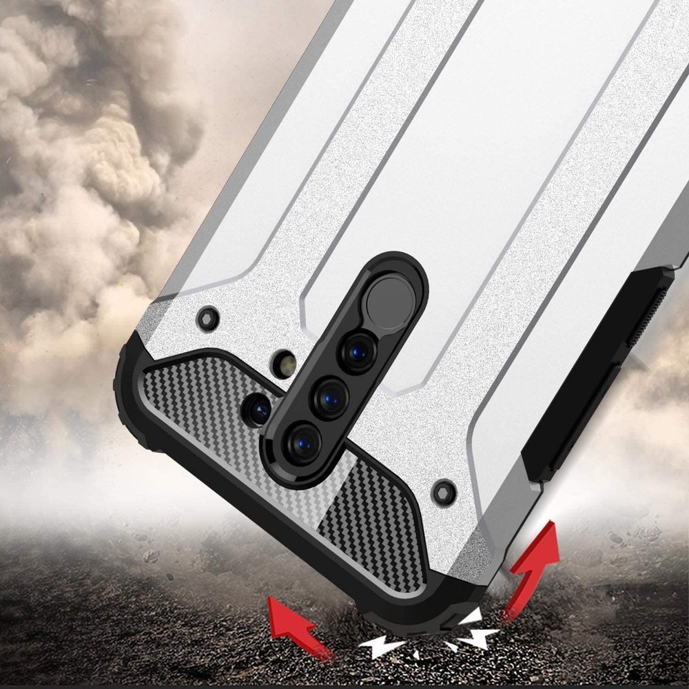 Pokrowiec Hybrid Armor pancerny srebrny Xiaomi Redmi 9 / 7