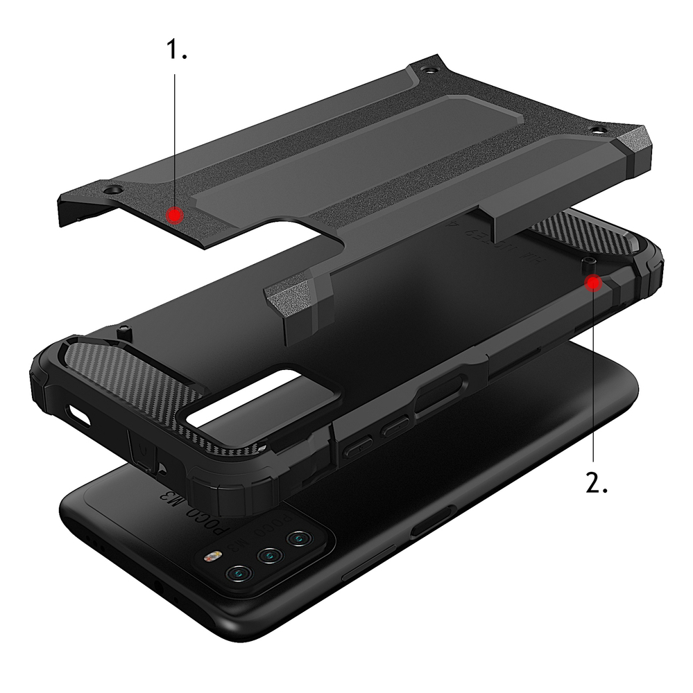 Pokrowiec Hybrid Armor pancerny srebrny Xiaomi Redmi Note 10 5G / 6