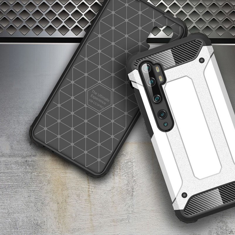 Pokrowiec Hybrid Armor pancerny srebrny Xiaomi Mi Note 10 Pro / 5