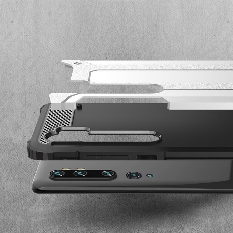 Pokrowiec Hybrid Armor pancerny srebrny Xiaomi Mi Note 10 / 3