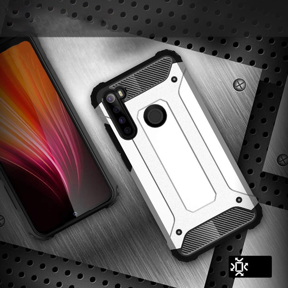Pokrowiec Hybrid Armor pancerny srebrny Xiaomi Redmi Note 8 / 3
