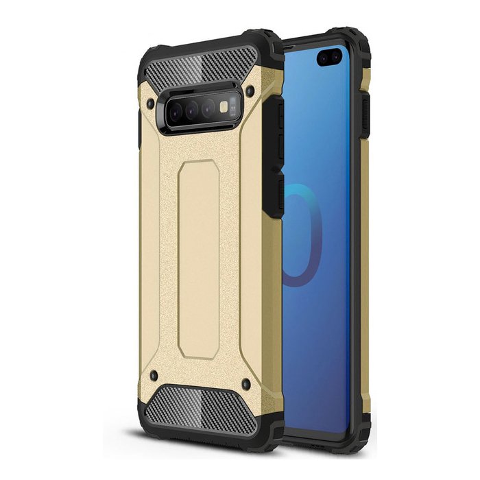 Pokrowiec Hybrid Armor pancerny z�oty Samsung Galaxy S10 Plus