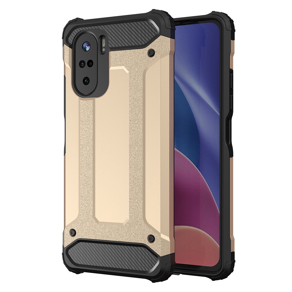 Pokrowiec Hybrid Armor pancerny złoty Xiaomi Redmi K40 Pro Plus Pokrowiec Hybrid Armor pancerny złoty Xiaomi Redmi K40 Pro Plus