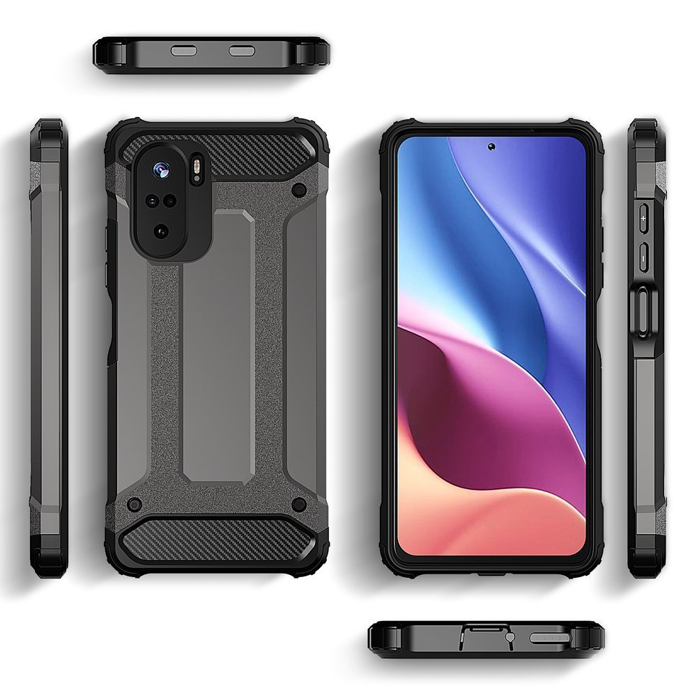 Pokrowiec Hybrid Armor pancerny złoty Xiaomi Redmi K40 Pro Plus / 4 Pokrowiec Hybrid Armor pancerny złoty Xiaomi Redmi K40 Pro Plus / 4