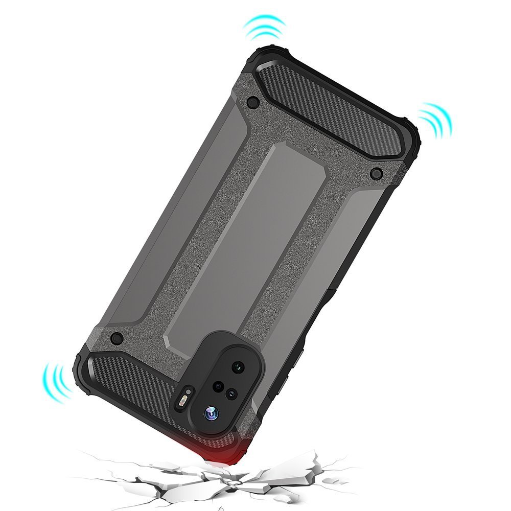 Pokrowiec Hybrid Armor pancerny złoty Xiaomi Redmi K40 Pro Plus / 8 Pokrowiec Hybrid Armor pancerny złoty Xiaomi Redmi K40 Pro Plus / 8