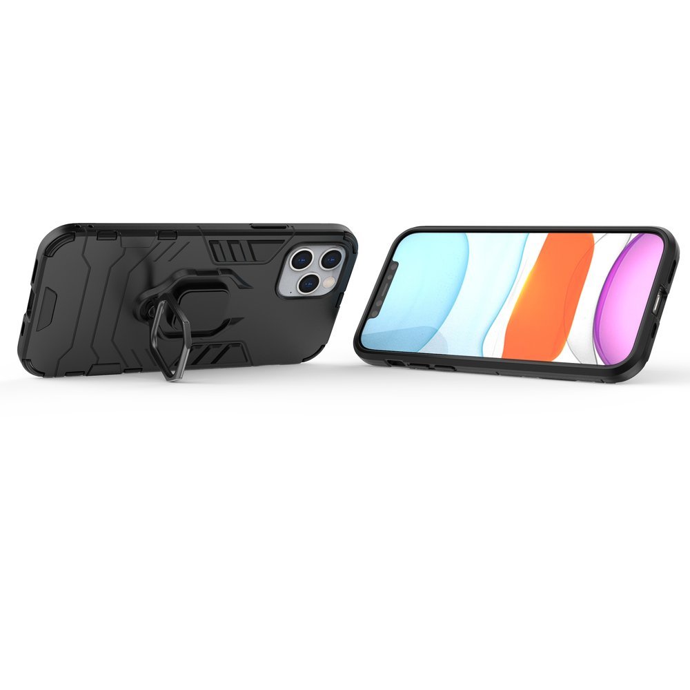 Pokrowiec hybrydowy Ring Armor pancerny czarny Apple iPhone 12 / 7 Pokrowiec hybrydowy Ring Armor pancerny czarny Apple iPhone 12 / 7