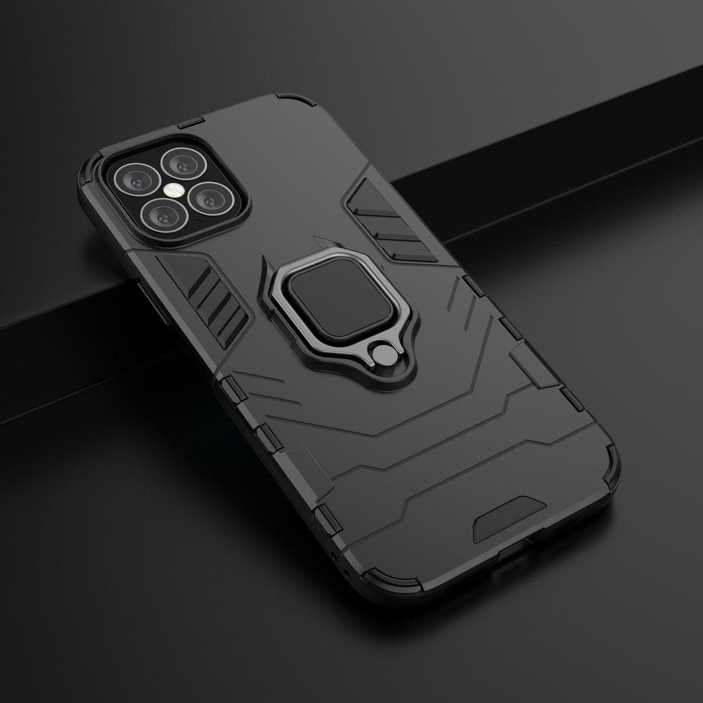 Pokrowiec hybrydowy Ring Armor pancerny czarny Apple iPhone 12 Pro Max / 7