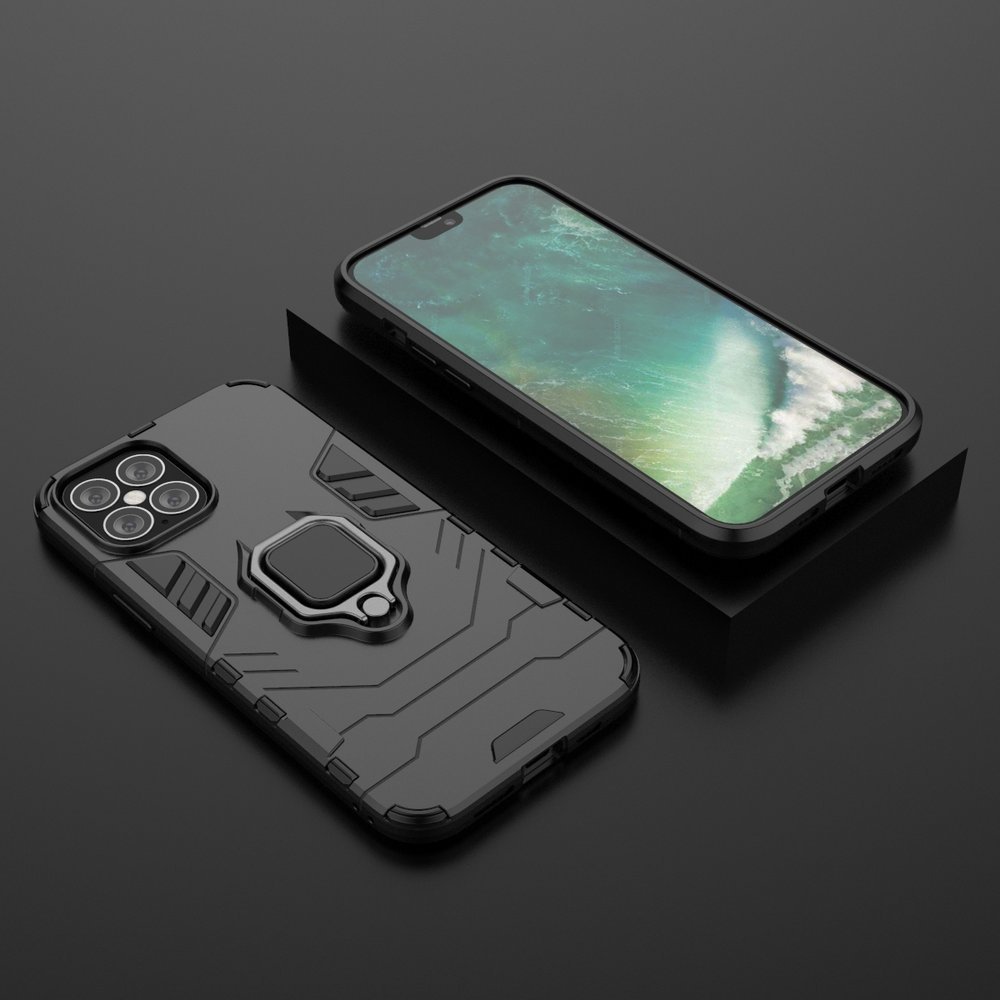 Pokrowiec hybrydowy Ring Armor pancerny czarny Apple iPhone 12 Pro Max / 8