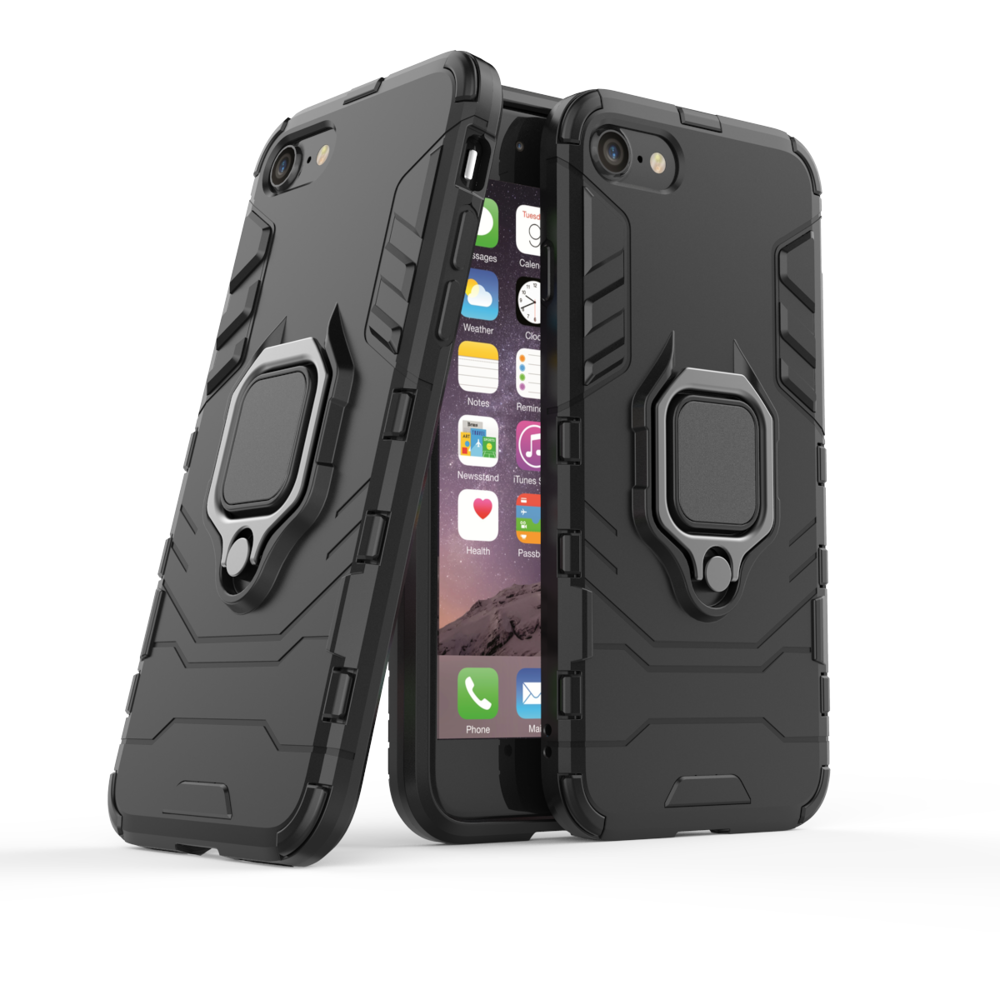 Pokrowiec hybrydowy Ring Armor pancerny czarny Apple iPhone SE 2020