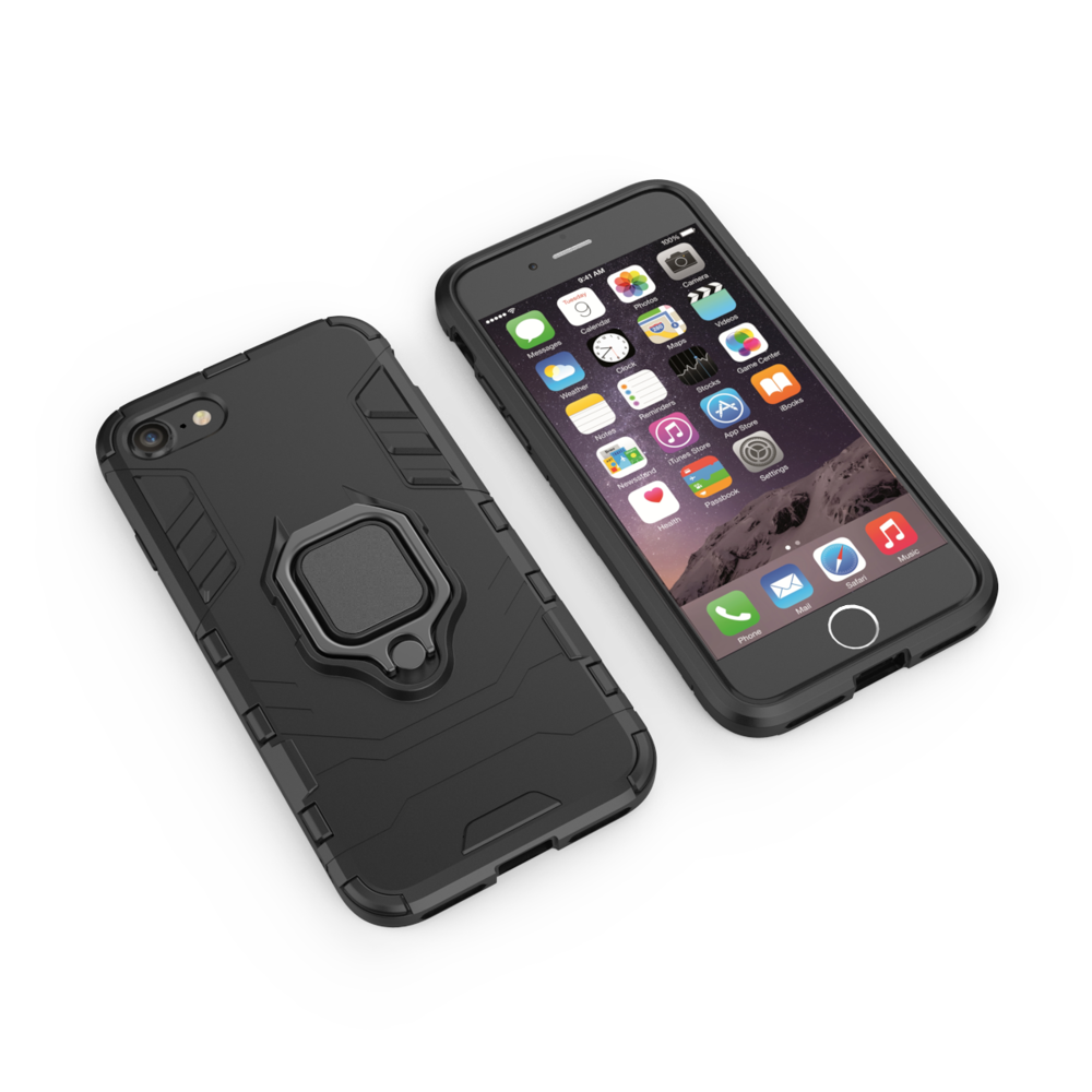 Pokrowiec hybrydowy Ring Armor pancerny czarny Apple iPhone SE 2020 / 2