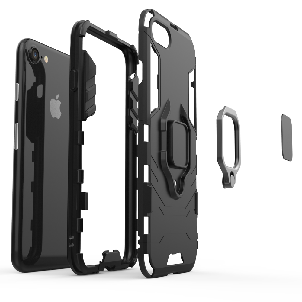 Pokrowiec hybrydowy Ring Armor pancerny czarny Apple iPhone SE 2020 / 4