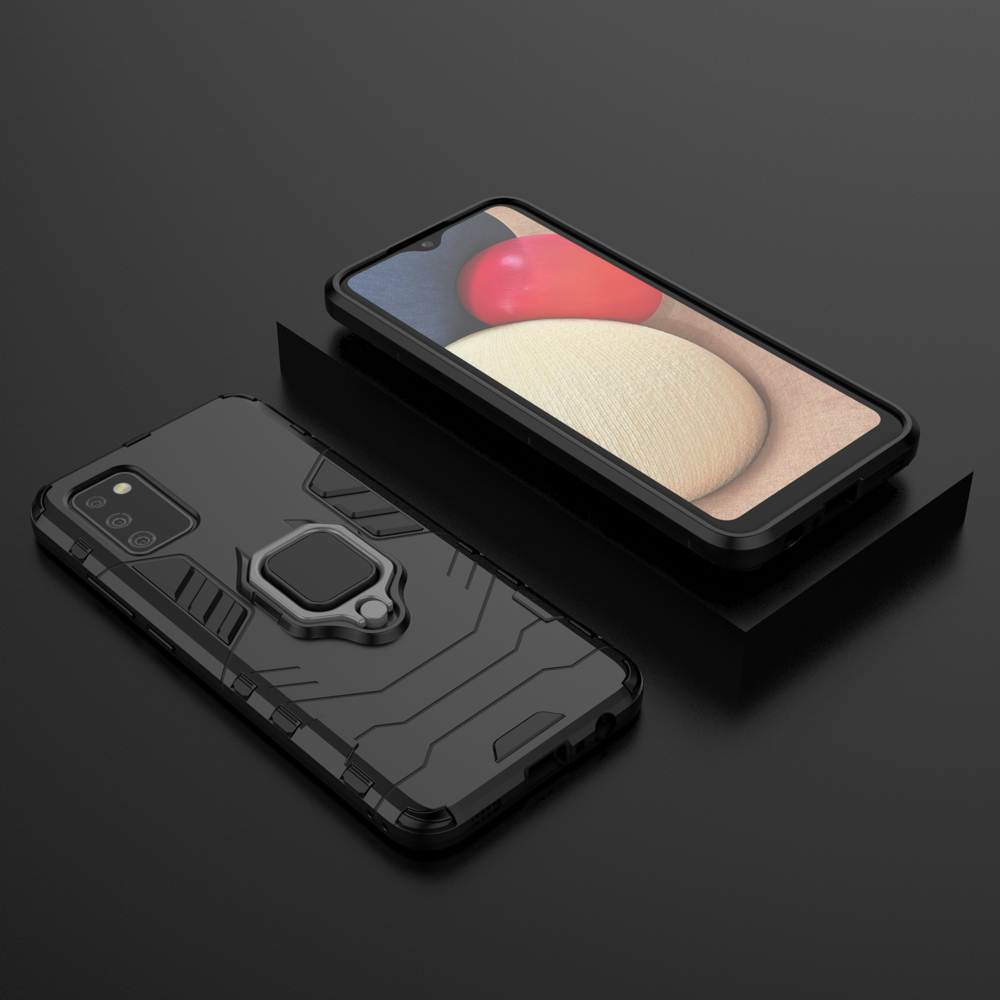 Pokrowiec hybrydowy Ring Armor pancerny czarny Samsung Galaxy A03s / 8