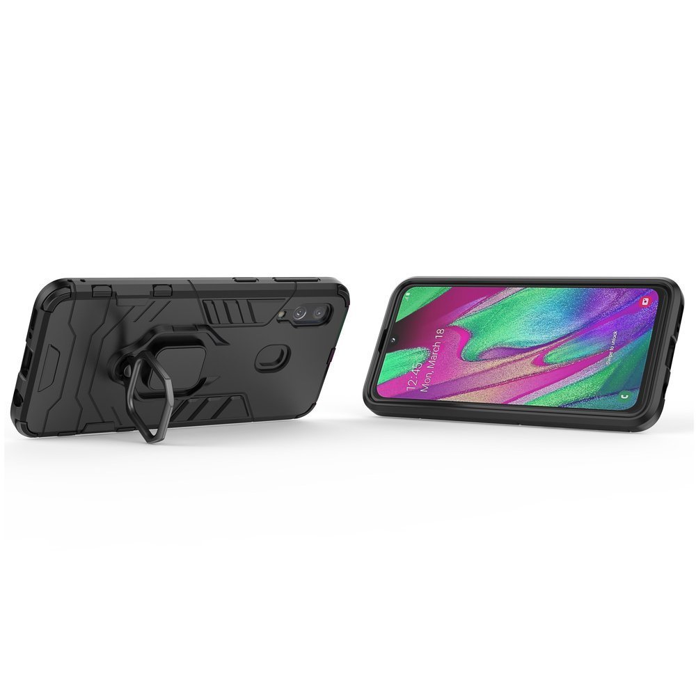 Pokrowiec hybrydowy Ring Armor pancerny czarny Samsung Galaxy A40 / 8