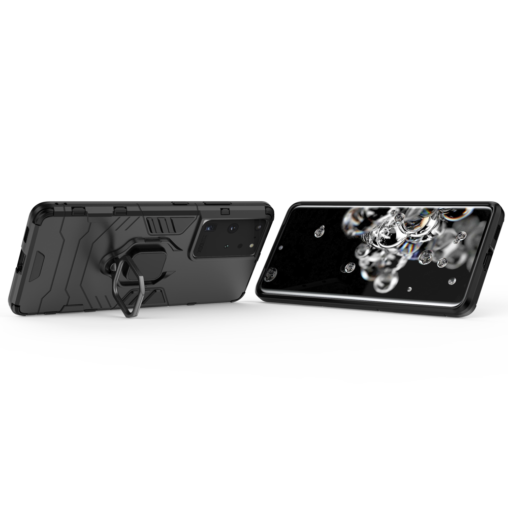 Pokrowiec hybrydowy Ring Armor pancerny czarny Samsung Galaxy S22 Ultra / 7