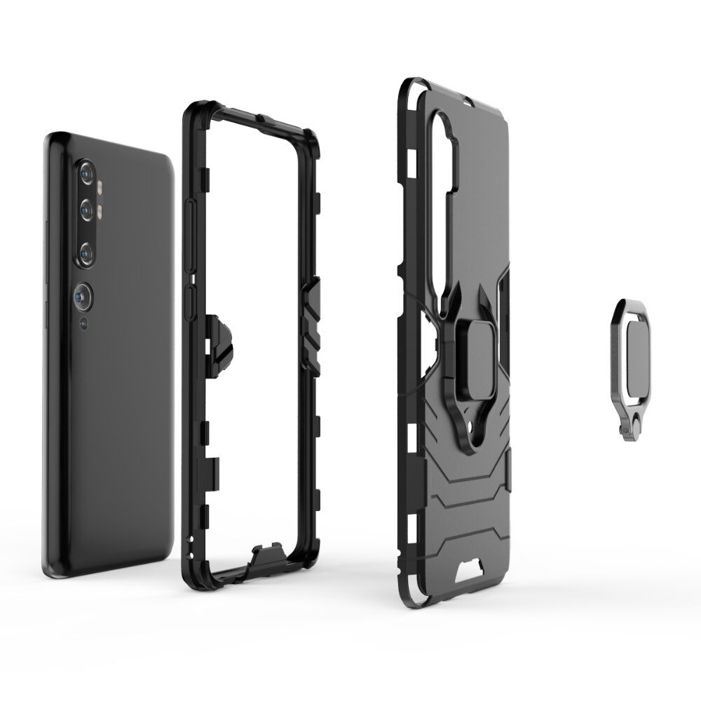 Pokrowiec hybrydowy Ring Armor pancerny czarny Xiaomi Mi Note 10 / 3