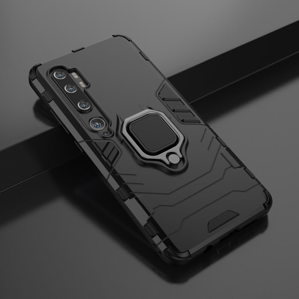 Pokrowiec hybrydowy Ring Armor pancerny czarny Xiaomi Mi Note 10 / 7