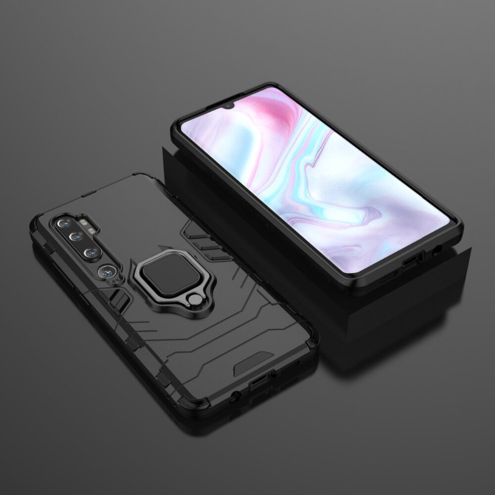 Pokrowiec hybrydowy Ring Armor pancerny czarny Xiaomi Mi Note 10 / 9