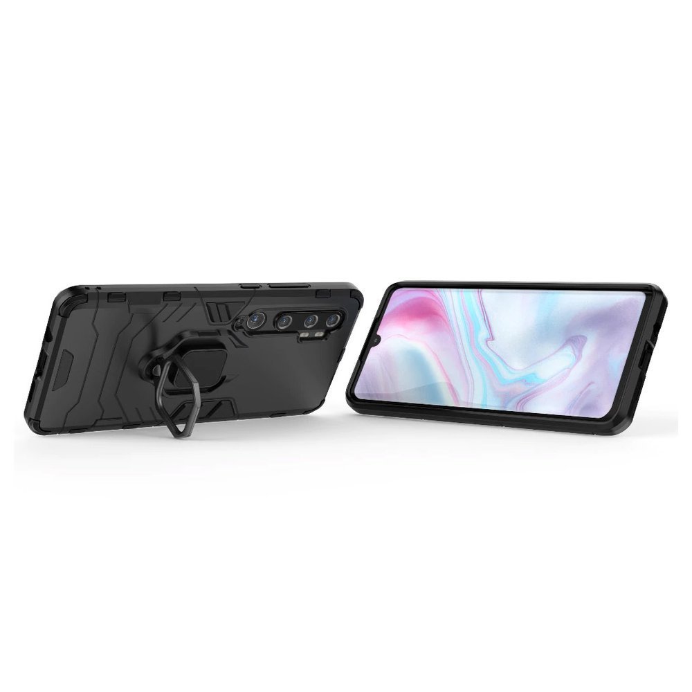 Pokrowiec hybrydowy Ring Armor pancerny czarny Xiaomi Mi Note 10 Pro / 6