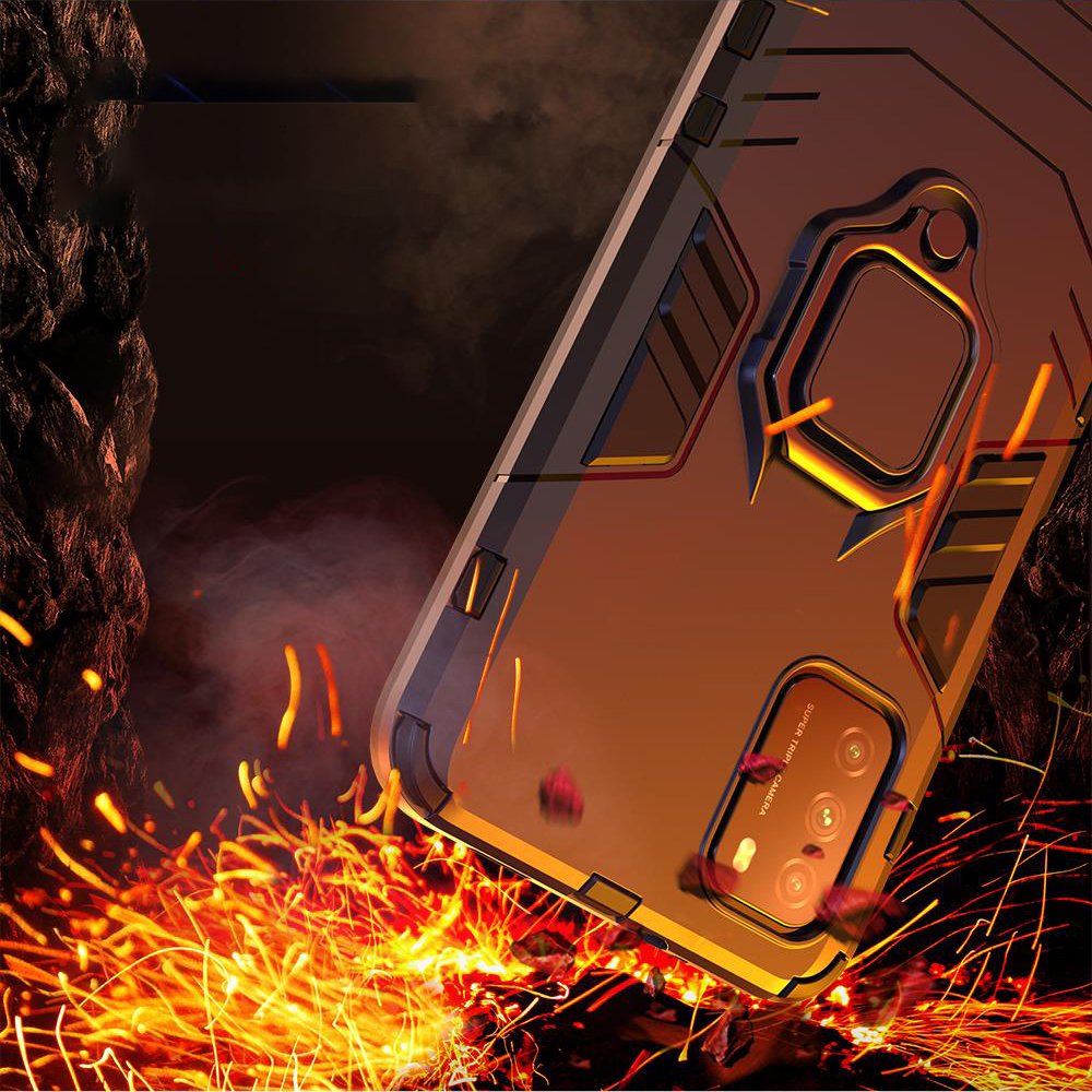 Pokrowiec hybrydowy Ring Armor pancerny czarny Xiaomi Redmi 9T / 7