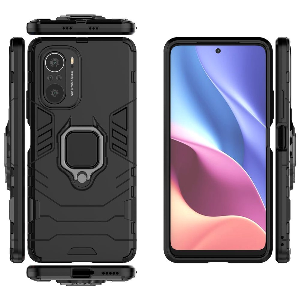 Pokrowiec hybrydowy Ring Armor pancerny czarny Xiaomi Redmi K40 Pro Plus / 6 Pokrowiec hybrydowy Ring Armor pancerny czarny Xiaomi Redmi K40 Pro Plus / 6