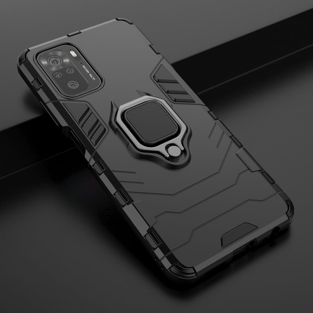 Pokrowiec hybrydowy Ring Armor pancerny czarny Xiaomi Redmi Note 10 / 8