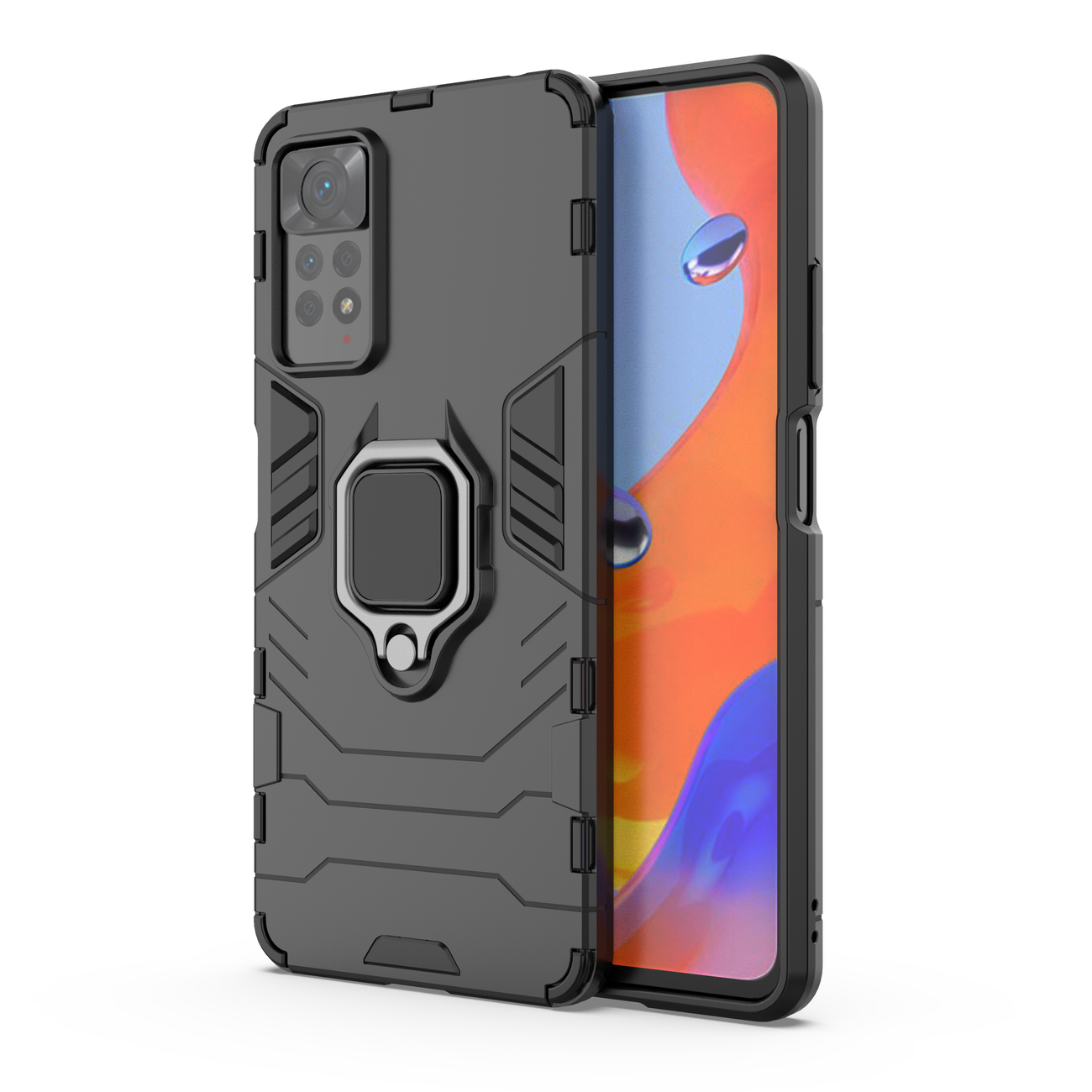 Pokrowiec hybrydowy Ring Armor pancerny czarny Xiaomi Redmi Note 11 Pro