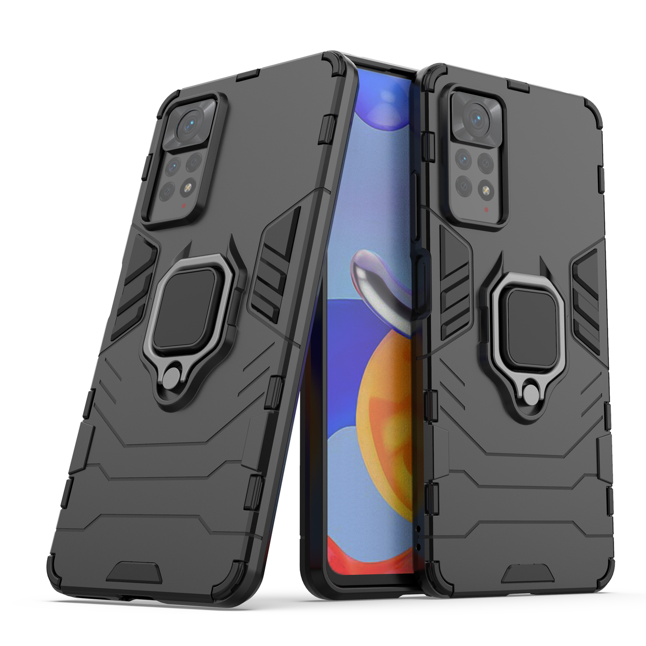 Pokrowiec hybrydowy Ring Armor pancerny czarny Xiaomi Redmi Note 11 Pro / 2