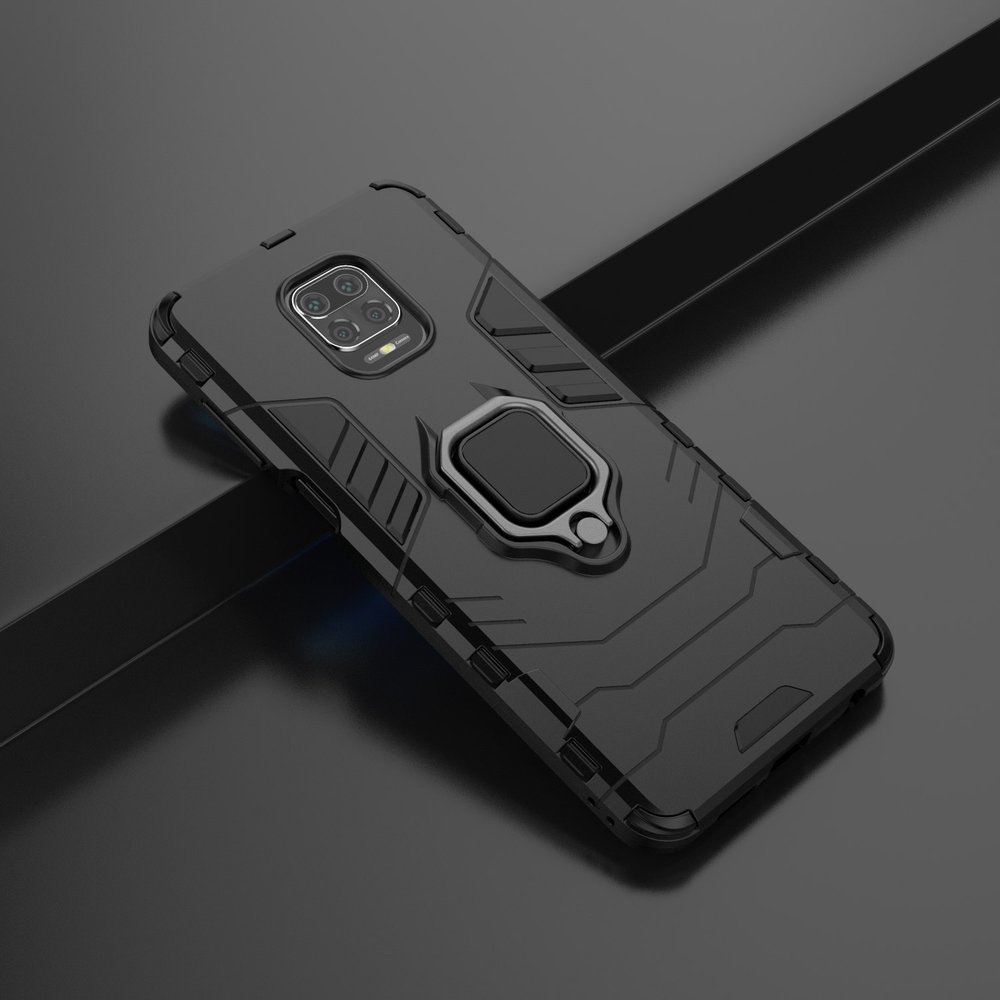 Pokrowiec hybrydowy Ring Armor pancerny czarny Xiaomi Redmi Note 9 Pro / 9
