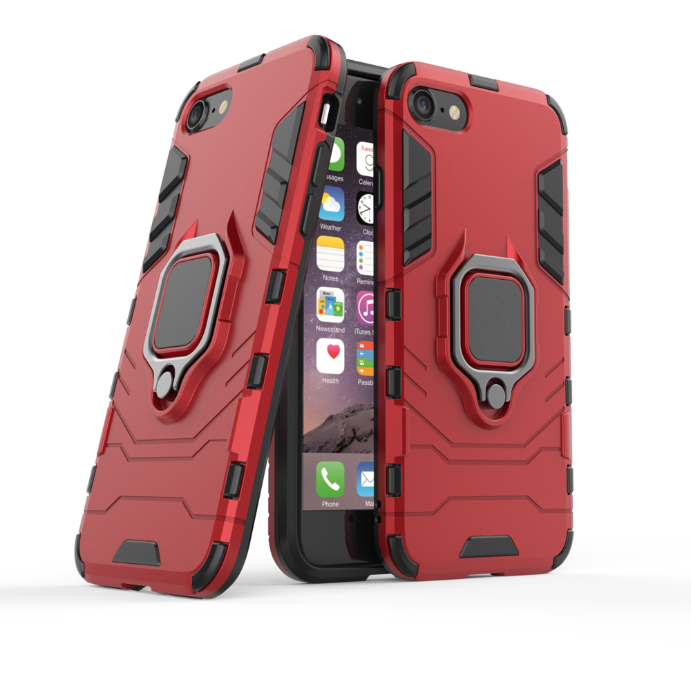 Pokrowiec hybrydowy Ring Armor pancerny czerwony Apple iPhone 8