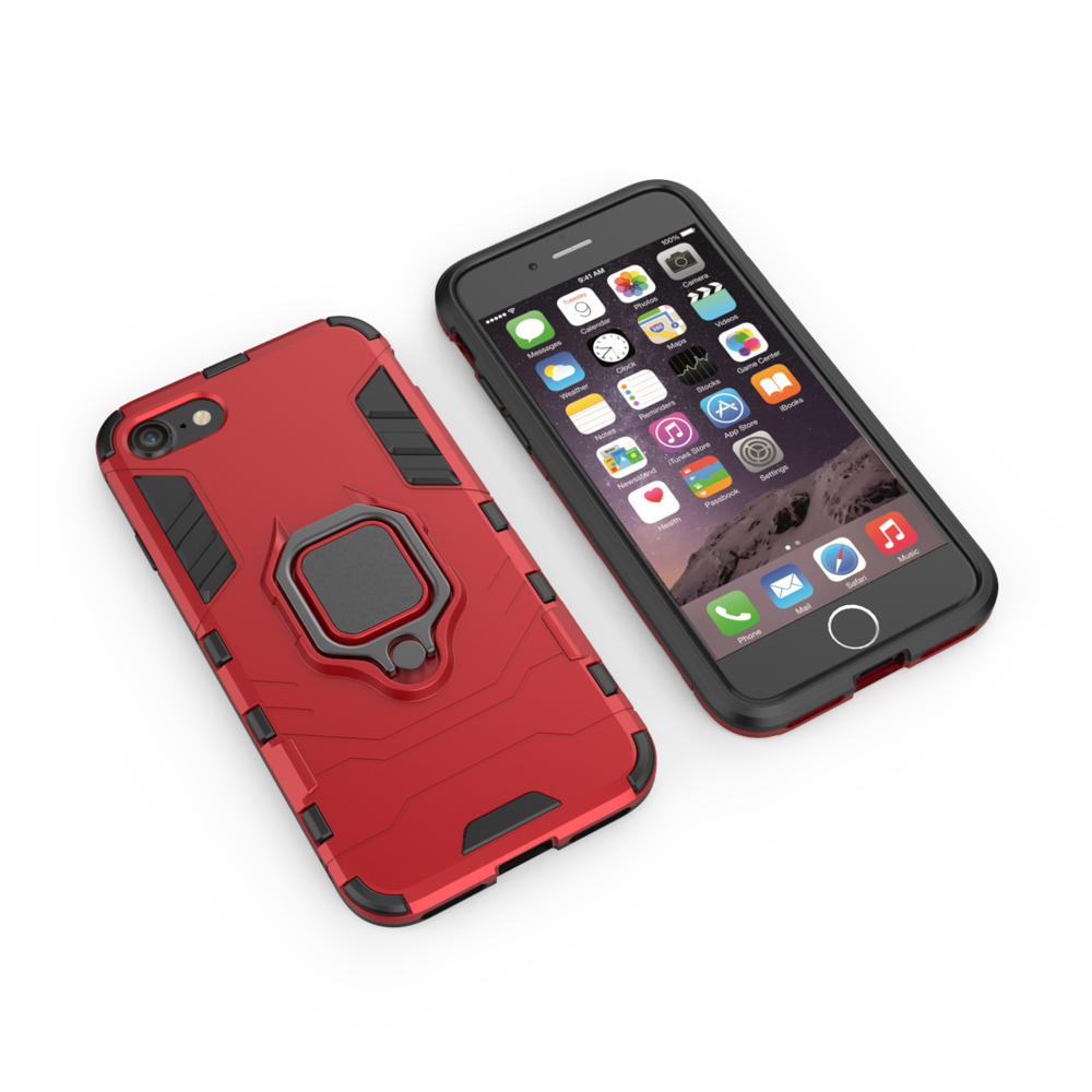Pokrowiec hybrydowy Ring Armor pancerny czerwony Apple iPhone SE 2022 / 2