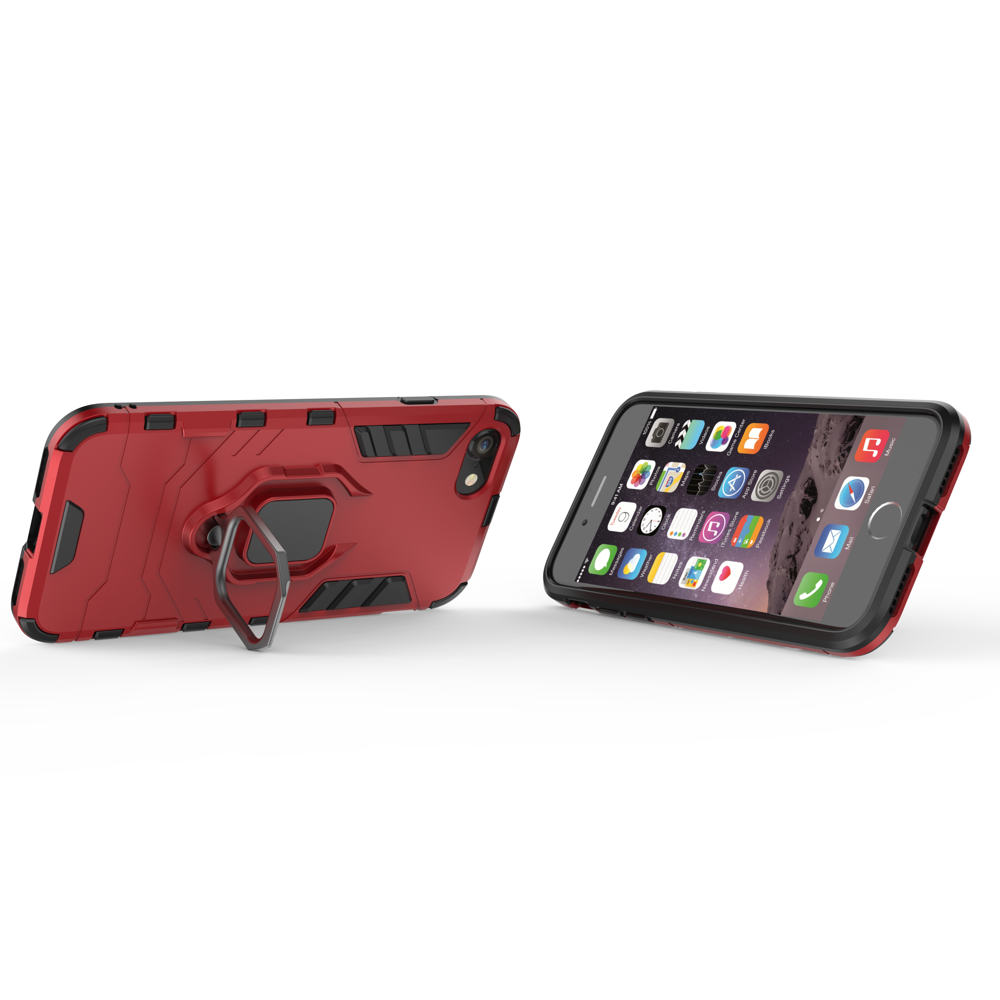 Pokrowiec hybrydowy Ring Armor pancerny czerwony Apple iPhone SE 2022 / 5