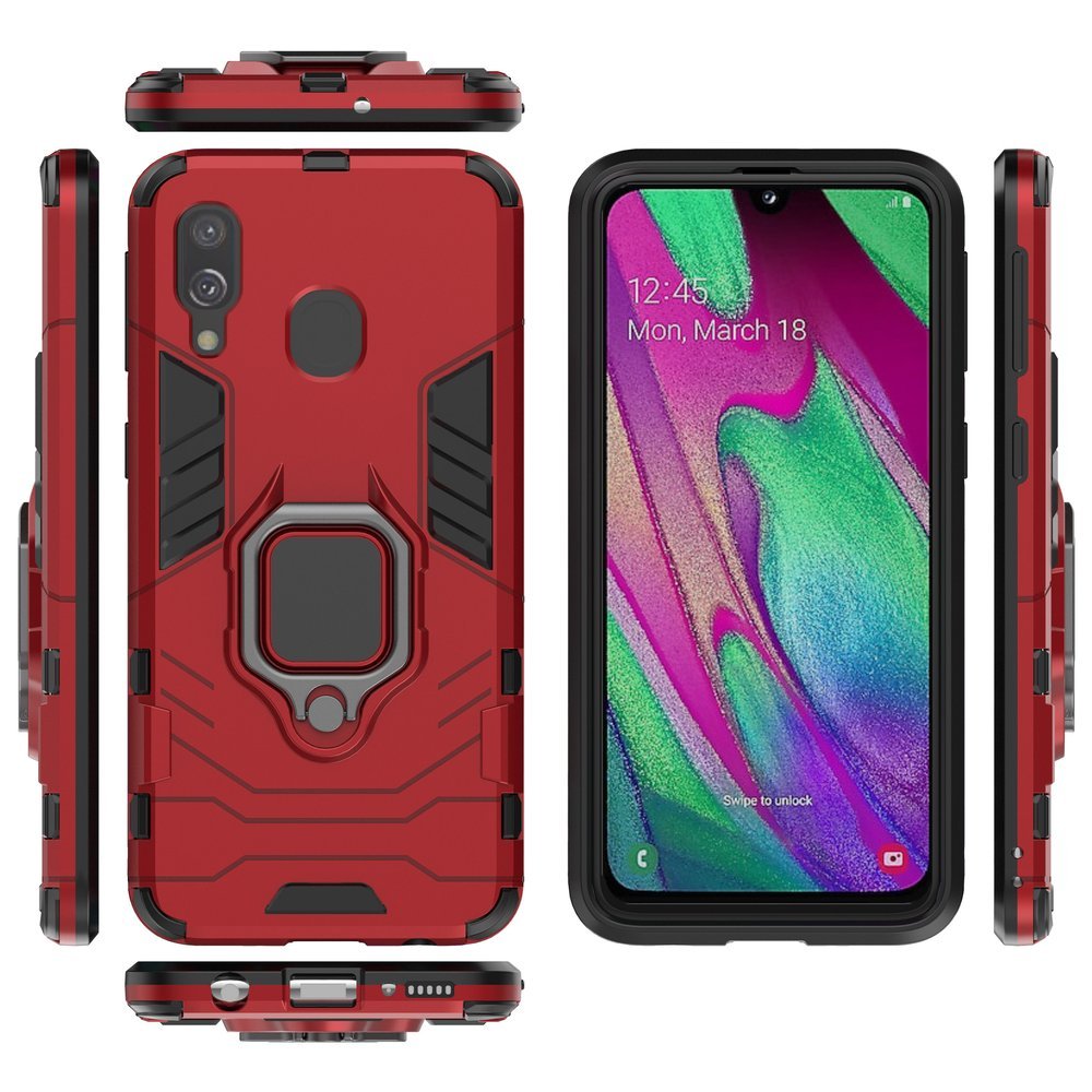 Pokrowiec hybrydowy Ring Armor pancerny czerwony Samsung Galaxy A40 / 6