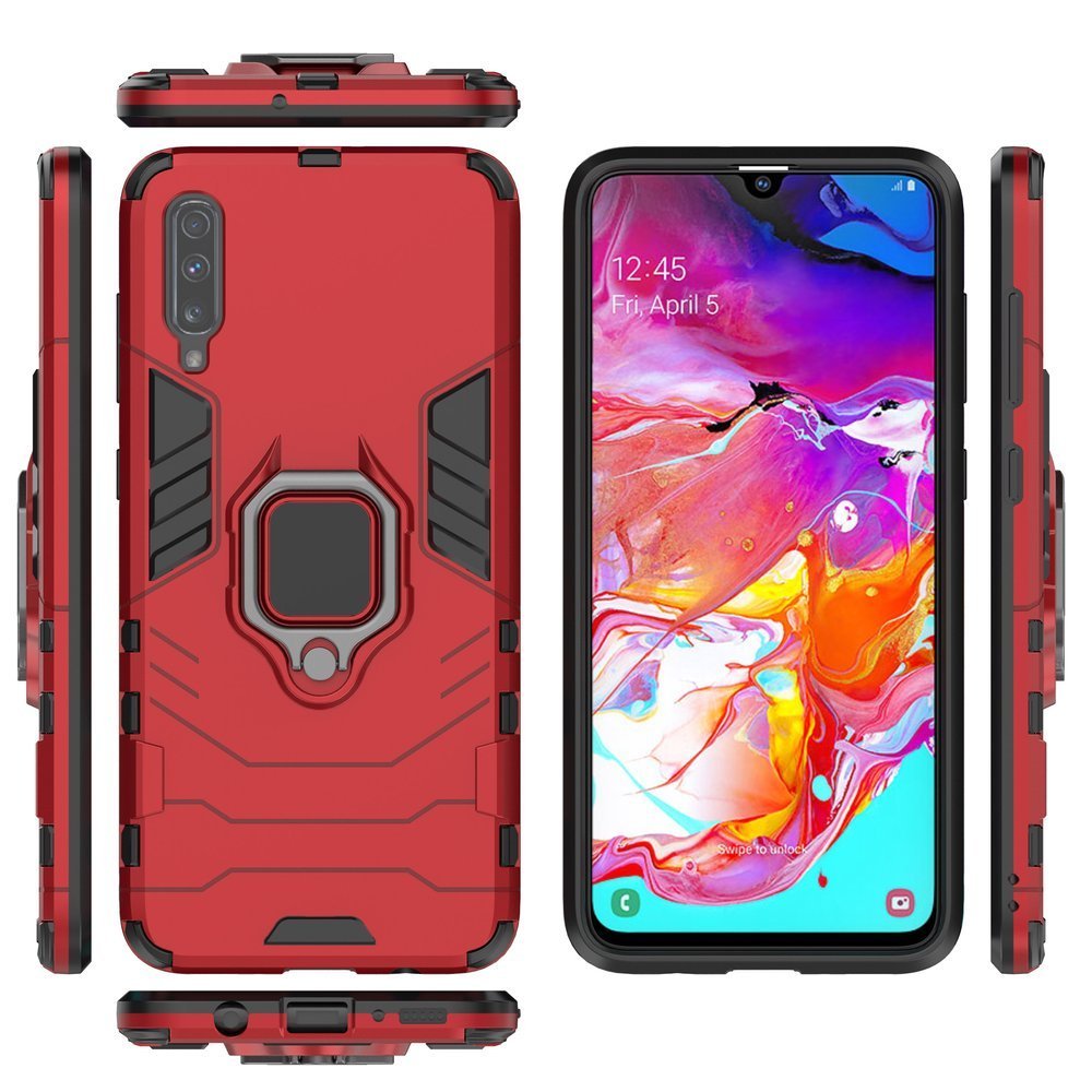 Pokrowiec hybrydowy Ring Armor pancerny czerwony Xiaomi Mi A3 / 6