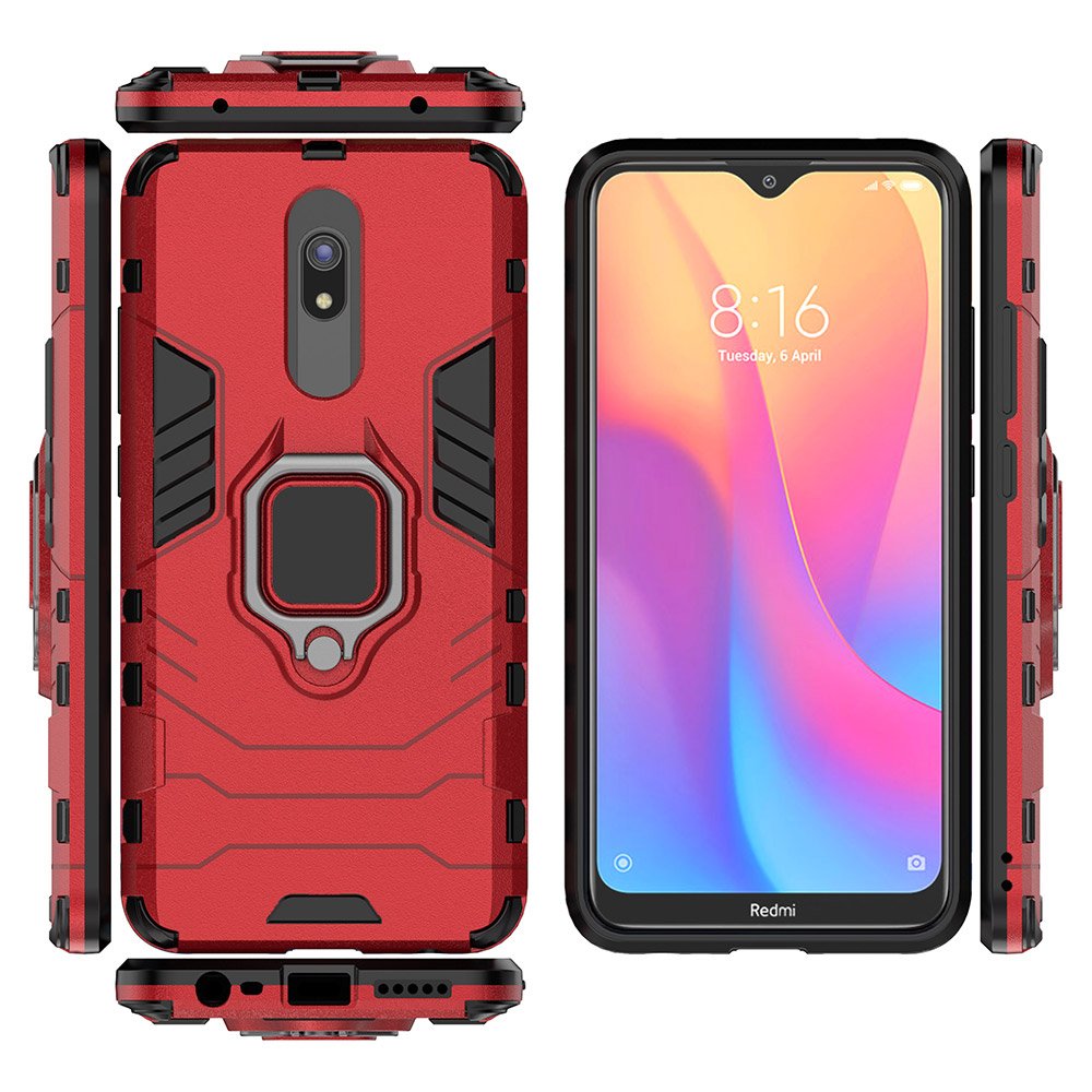 Pokrowiec hybrydowy Ring Armor pancerny czerwony Xiaomi Redmi 8 / 8