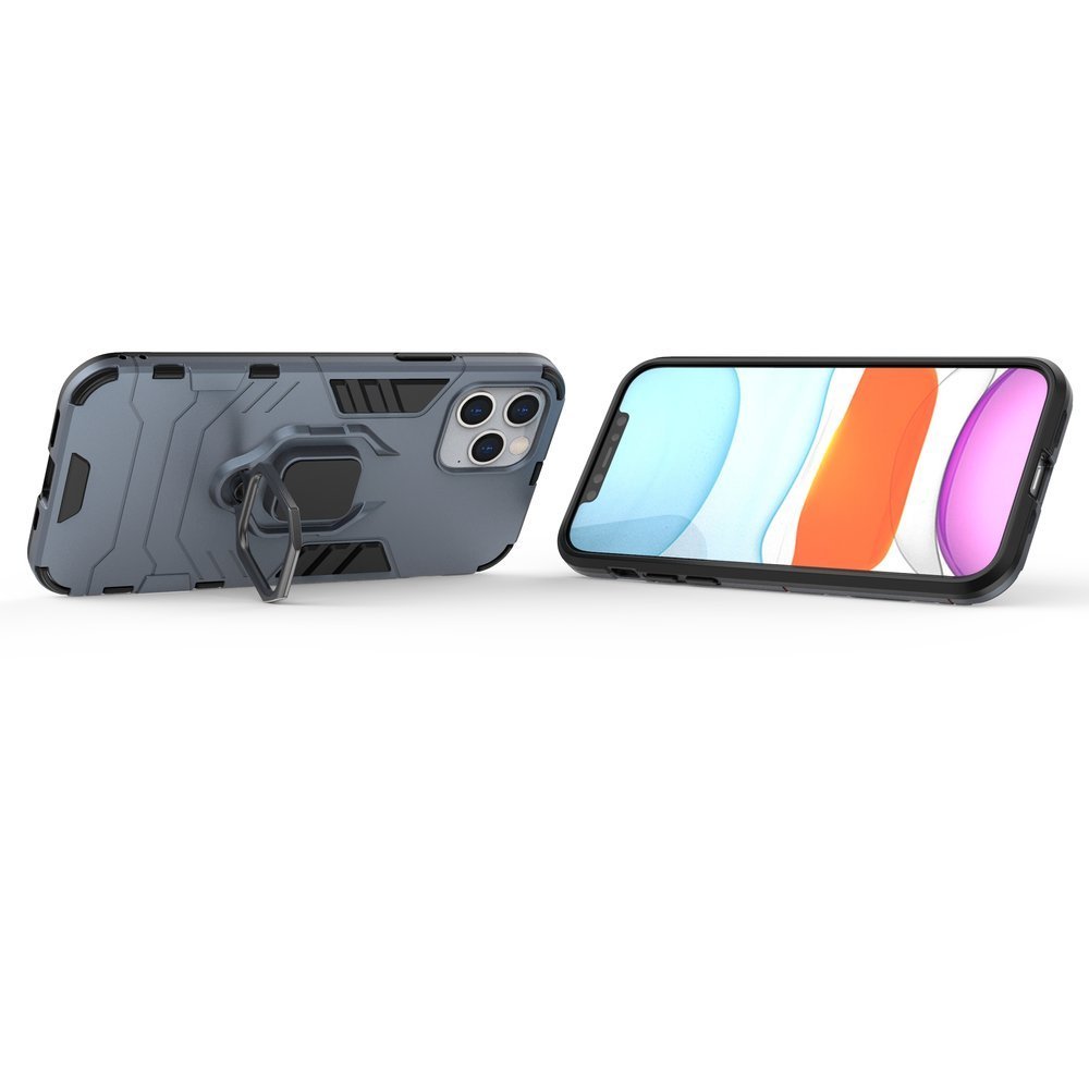 Pokrowiec hybrydowy Ring Armor pancerny niebieski Apple iPhone 12 / 4 Pokrowiec hybrydowy Ring Armor pancerny niebieski Apple iPhone 12 / 4