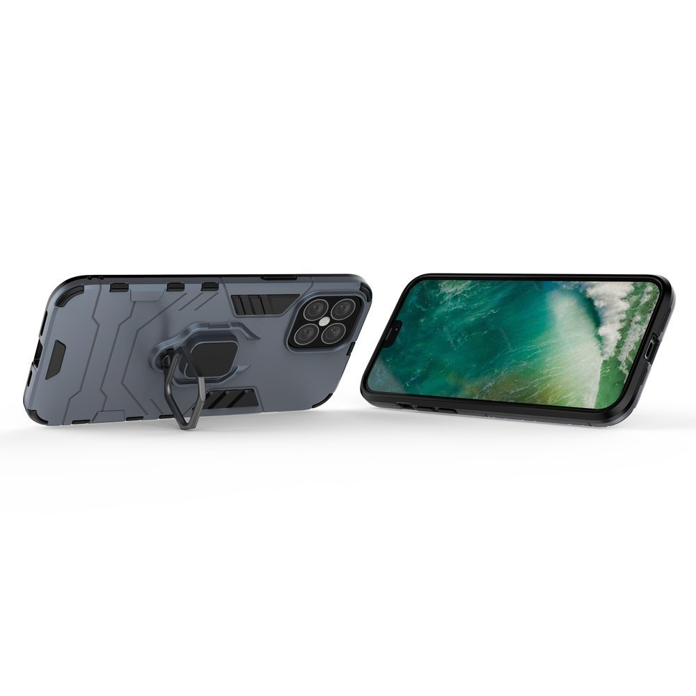Pokrowiec hybrydowy Ring Armor pancerny niebieski Apple iPhone 12 Pro Max / 5