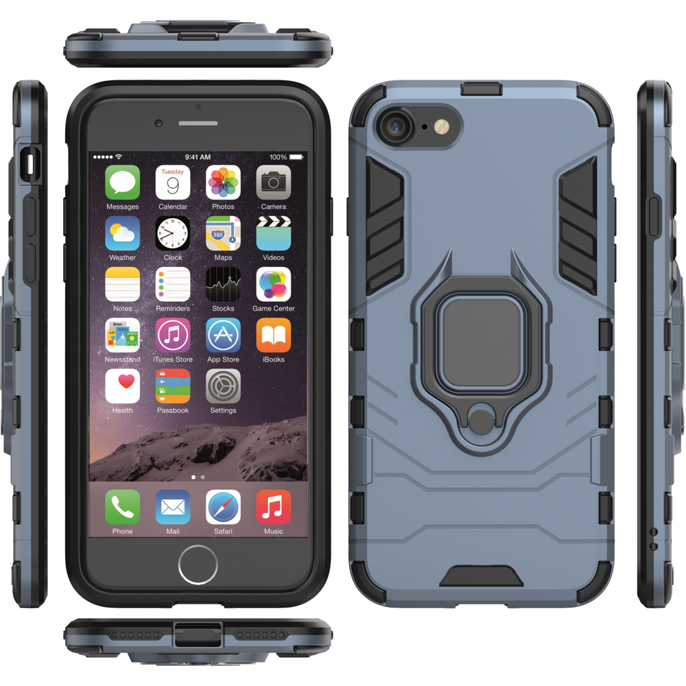 Pokrowiec hybrydowy Ring Armor pancerny niebieski Apple iPhone SE 2020 / 3