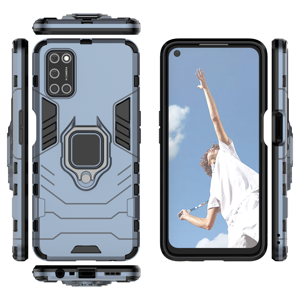 Pokrowiec hybrydowy Ring Armor pancerny niebieski Oppo A52 / 4