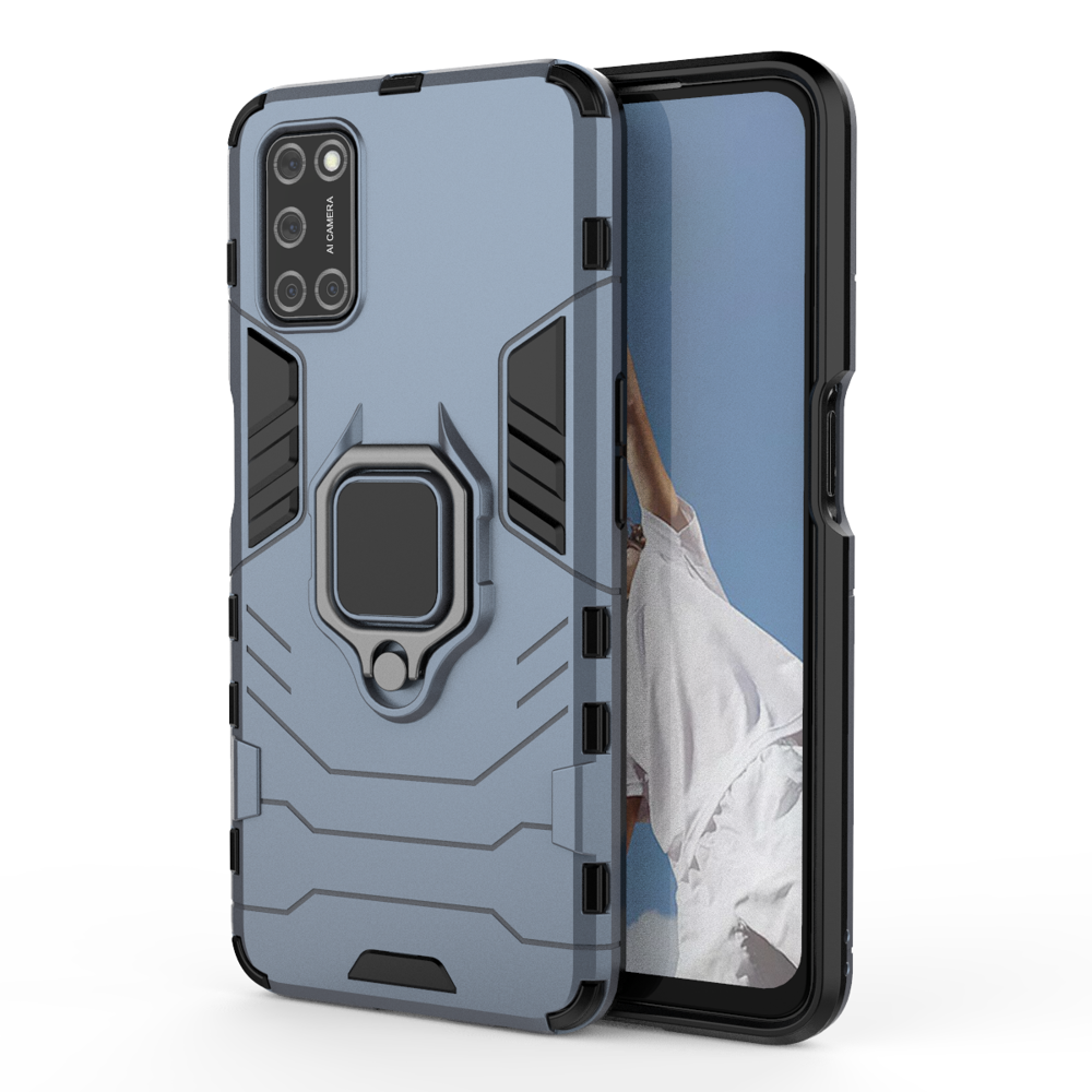 Pokrowiec hybrydowy Ring Armor pancerny niebieski Oppo A72 / 6
