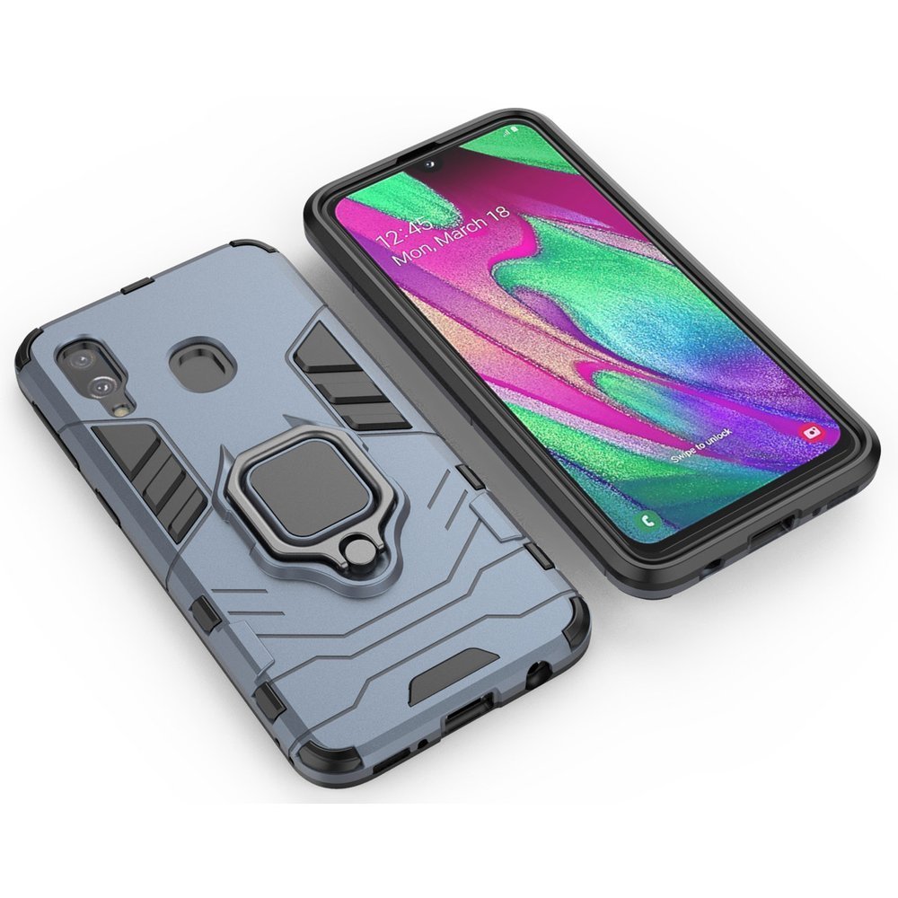 Pokrowiec hybrydowy Ring Armor pancerny niebieski Samsung Galaxy A40 / 10