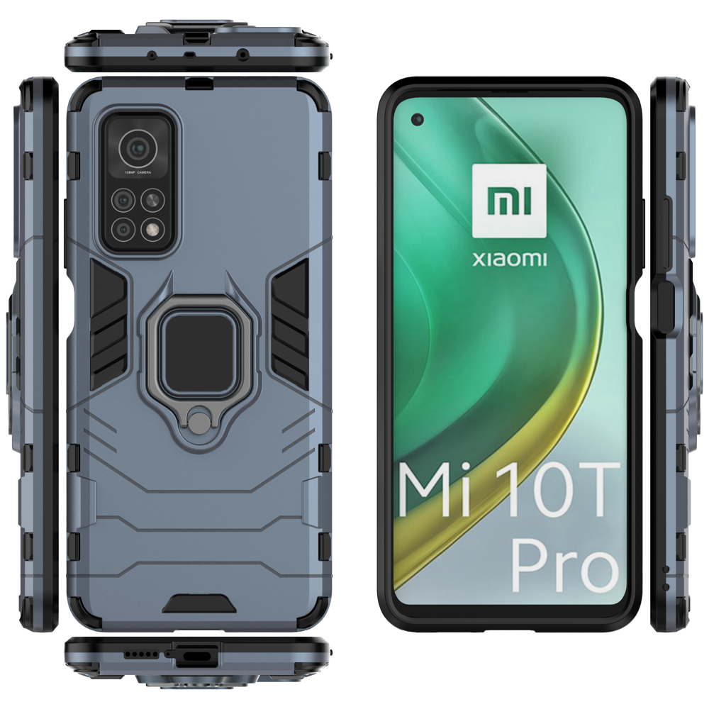 Pokrowiec hybrydowy Ring Armor pancerny niebieski Xiaomi Mi 10T Pro / 5